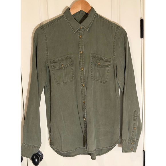 American Eagle Outfitters Other - American Eagle Outfitters Mens Olive Green Lyocell Long Sleeve Utility Shirt S